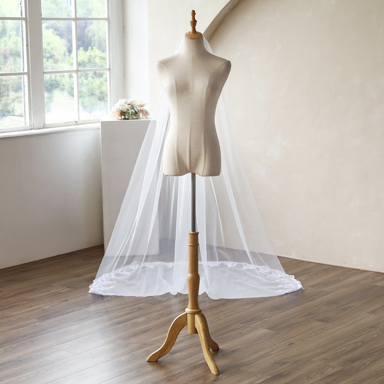 3M White Lace Tulle Wedding Veil