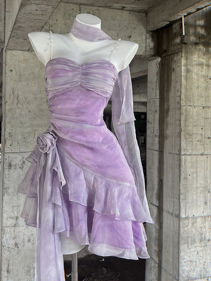 French style tube top dress summer runaway princess tutu dress R1650