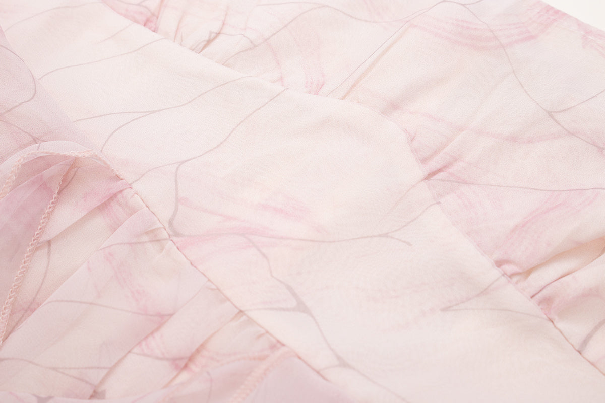 2025 new pink suspender dress ruffled fairy dress seaside R0016