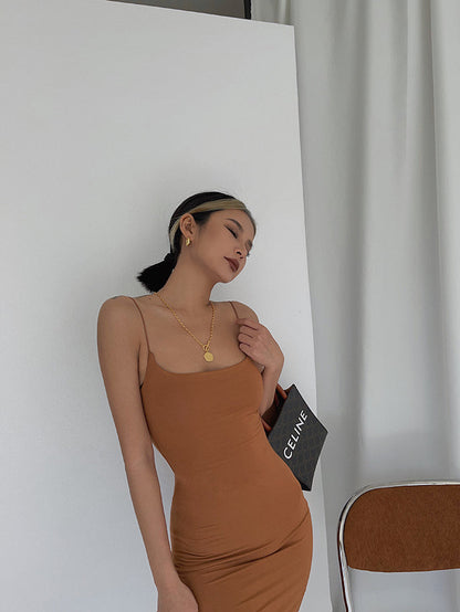 Double-layer suspender skirt dress supermodel aura S curve hip skirt sexy summer R3042