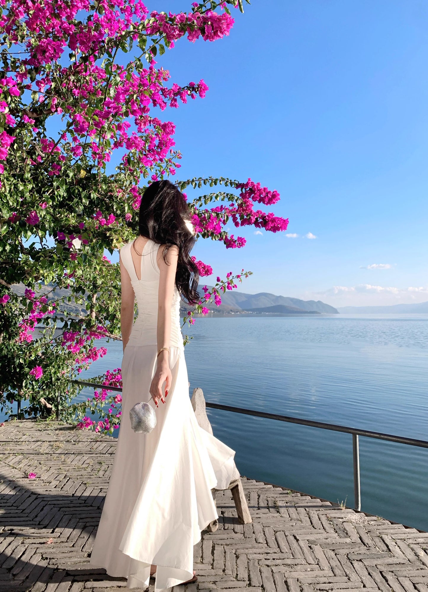 A Line White Long Stunning Evening Gown Party Prom Dress       S7275