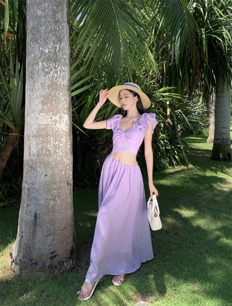 A Line Purple Long Stunning Evening Gown Party Prom Dress       S7288