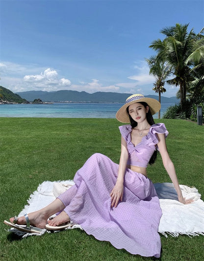 A Line Purple Long Stunning Evening Gown Party Prom Dress       S7288