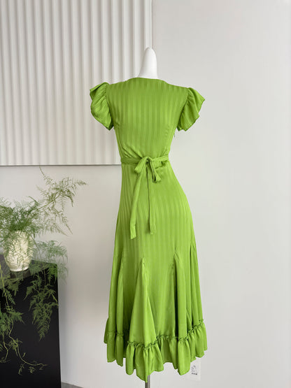 Alice Dream Tea Break French Temperament Long Dress High Waist Slim New Style Dress R2170