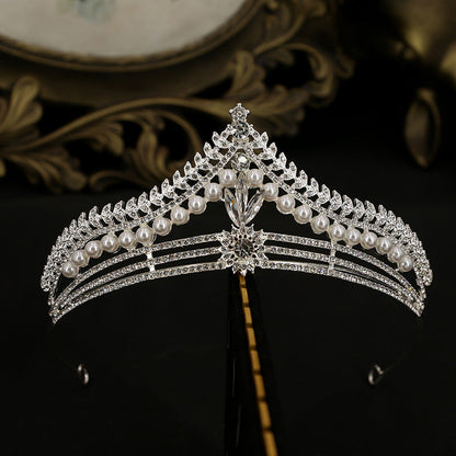Sparkle Pearl Diamonds Sweet 16 Birthday Crown Prom Queen Crown