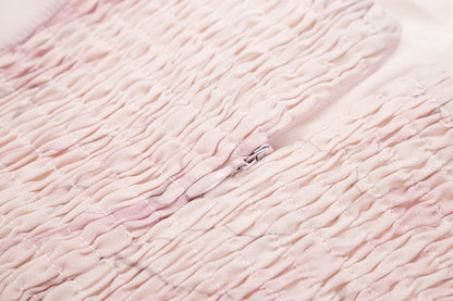 2025 new pink suspender dress ruffled fairy dress seaside R0016