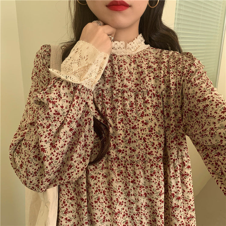 2025 new floral plus velvet dress bottoming skirt loose long skirt long skirt R1483