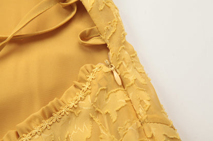 American style sexy lace figure-revealing tie waist fishtail skirt sweet backless slim long skirt R3102
