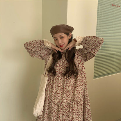 2025 new floral plus velvet dress bottoming skirt loose long skirt long skirt R1483