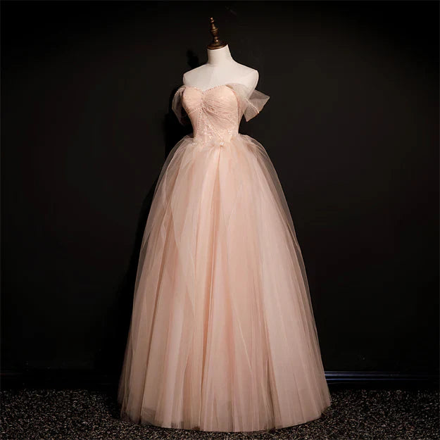 omberprom Off Shoulder Tulle Long Party Dresses A-line Formal Dresses Prom Dress Elegant Wholesale