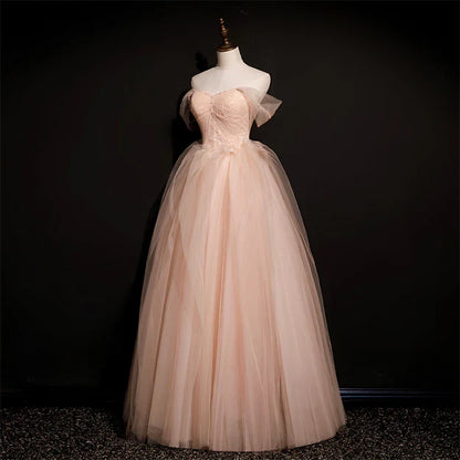 omberprom Off Shoulder Tulle Long Party Dresses A-line Formal Dresses Prom Dress Elegant Wholesale