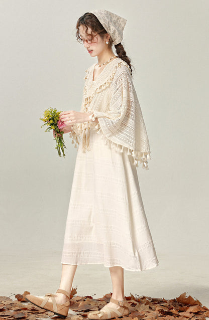 Daily Chinese style Han element dress with shawl outfit suit for women R1958