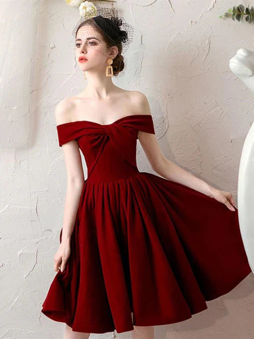 omberprom A Line Off Shoulder Homecoming Dresses Short Prom Dress Elegant Formal Party Dress