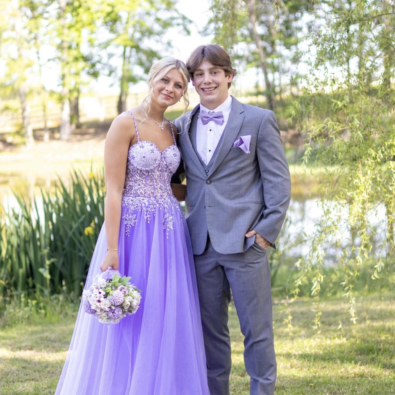 Vintage Lilac Applique Sequin Prom Dress Sweetheart A-Line Evening Dress Long Formal Dress TP4652