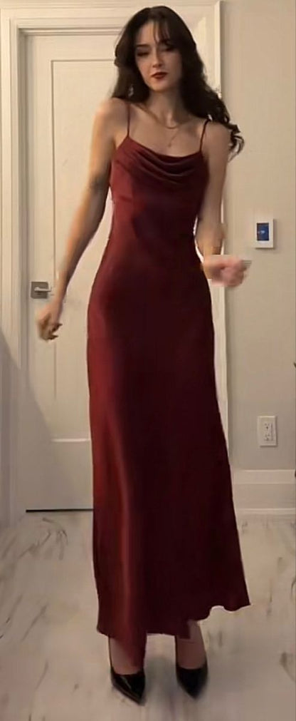 Modest Mermaid Straps Burgundy Prom Dress P1434