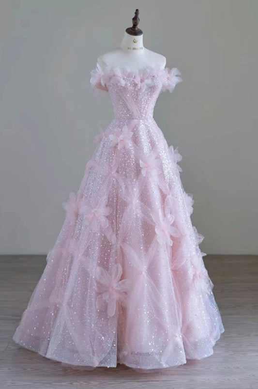 Women High Feeling Pink Fairy Prom Dress Long Party Dresses P1603