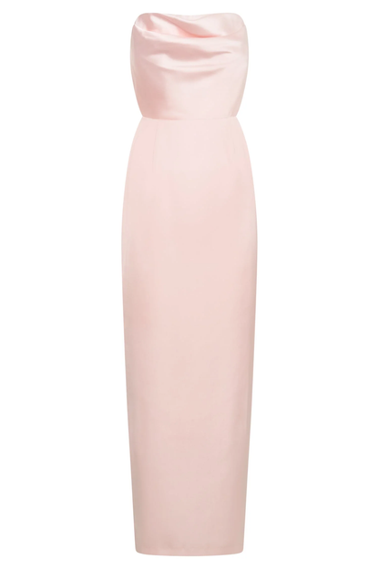 Sexy Sheath Sweetheart Satin Pink Long Prom Dress P1616