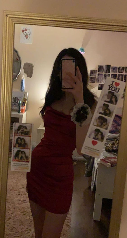 Sheath Burgundy Straps 18th Birthday Dresses Short Birthday Outfits P1629