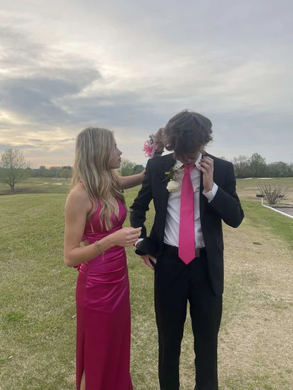 Sexy Mermaid Long Hot Pink Prom Dress 22th Birthday Outfits P2118