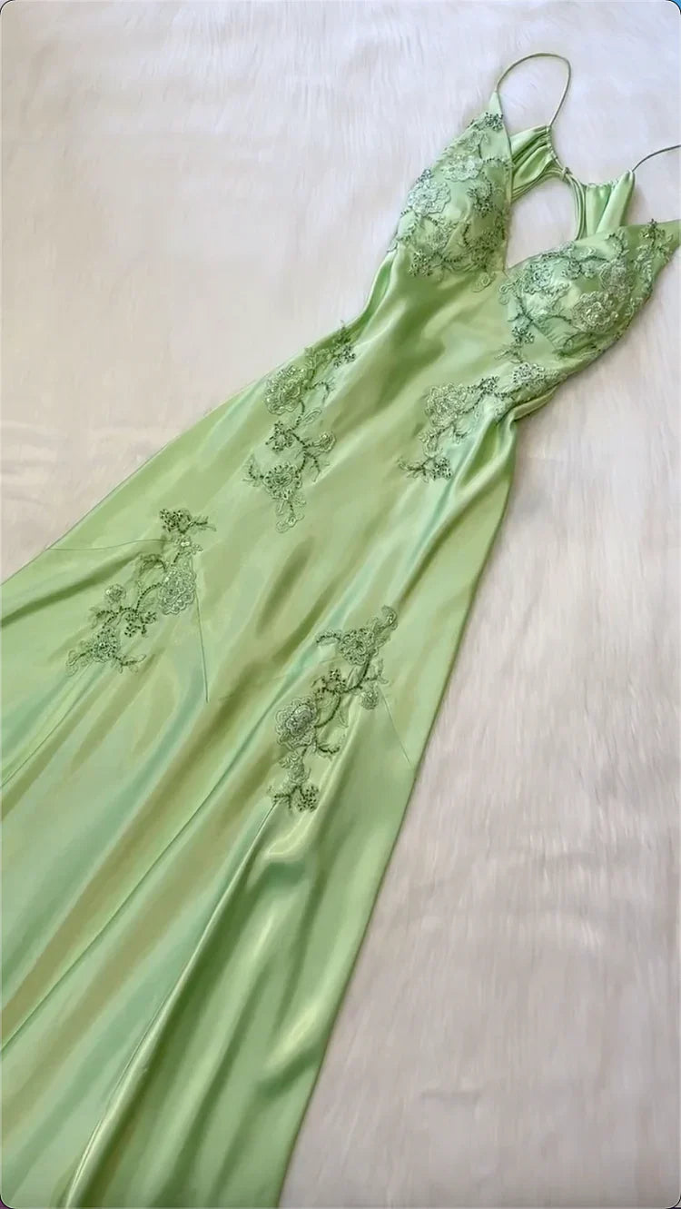 Chic Mermaid Satin Prom Dress Long Lady Dress for Party