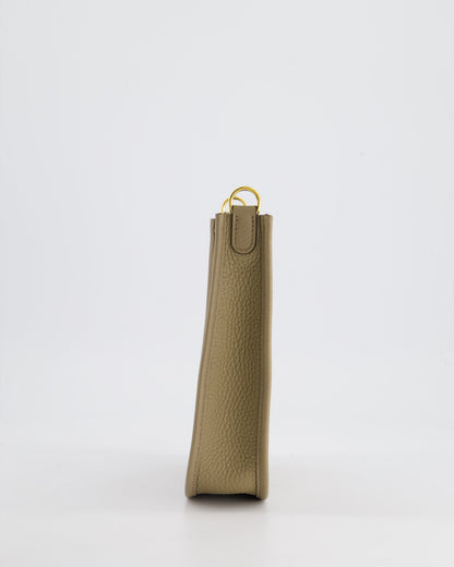 *HOT* Hermès Mini Evelyne Bag in Beige Marfa Clemence Leather with Gold Hardware