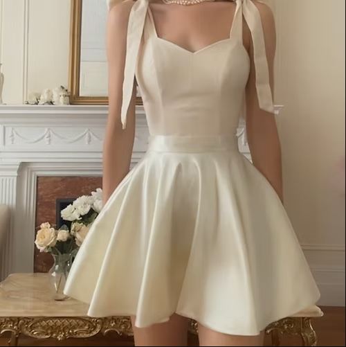 17th Birthday Dresses A line Straps Ivory Homecoming Dresses Sexy Birthday Outfits P2472