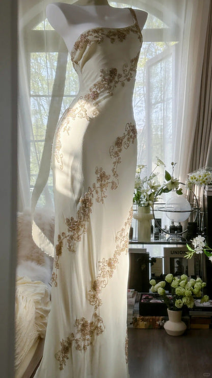 Flowy One Shoulder Chiffon Beaded Elegant Prom Dress P3283