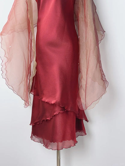 Elegant Burgundy Round Neck Homecoming Dress P3366