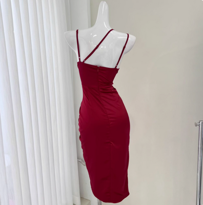 Sexy Satin Halter Waist Print Mermaid Homecoming Dress P3539