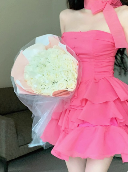 Sweet Sexy Pink Cake A-Line Mini Homecoming Dress P3619