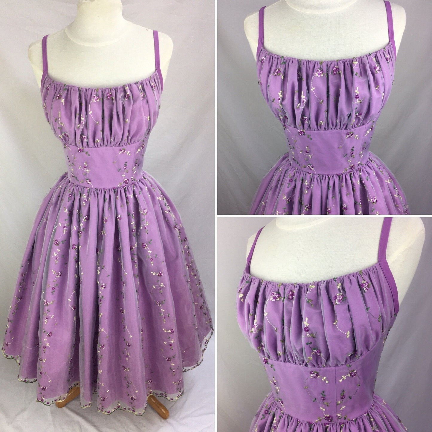Sweet Purple Flower Embroidery Waist A-line 16th Birthday Homecoming Dress P3921