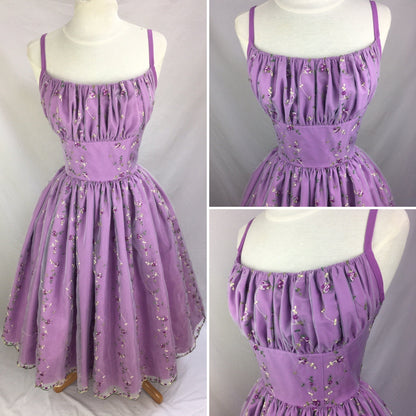 Sweet Purple Flower Embroidery Waist A-line 16th Birthday Homecoming Dress P3921