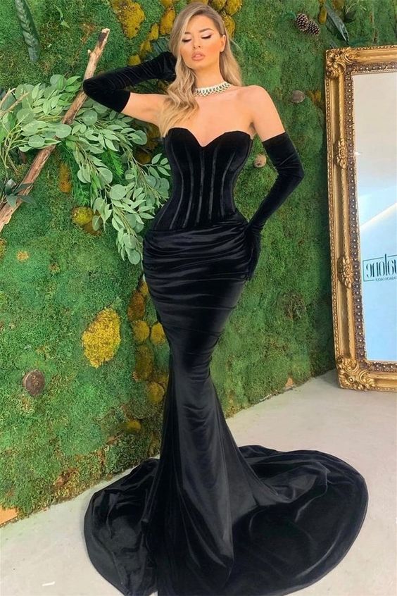 Mermaid Sweetheart Sleeveless Floor-length Prom Dress P598