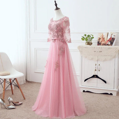 omberprom Tulle Elegant Party Dress with Lace A-line Formal Dress Bridesmaid Dress Prom Dress