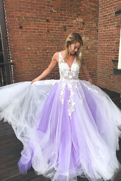Princess Tulle Sweet 16 Dresses Plus Size Prom Dresses 3D Floral Appliques