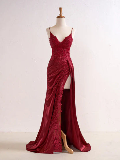 omberprom Fashion Sheath Evening Dress Black Long Prom Dress Appliques