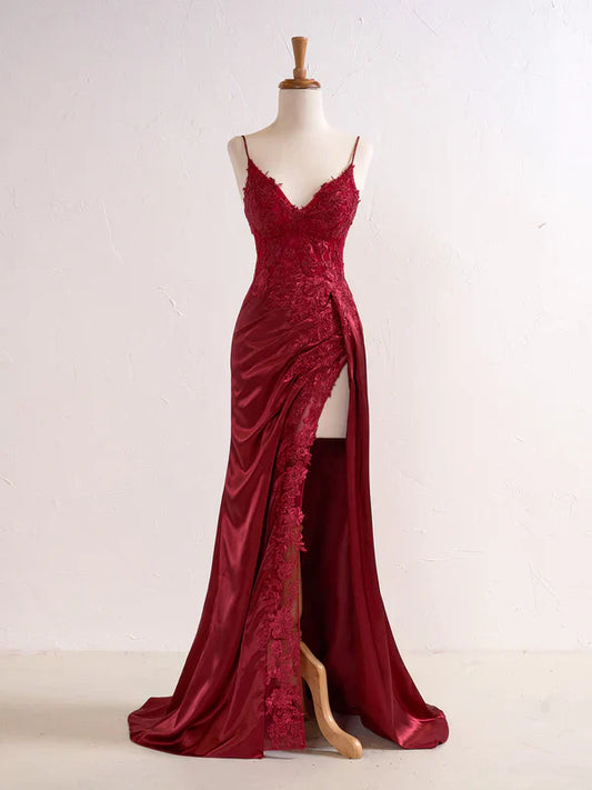 omberprom Fashion Sheath Evening Dress Black Long Prom Dress Appliques