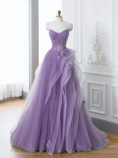 omberprom A-Line Long Evening Dress Off Shoulder Long Prom Dress Lace Prom Dresses