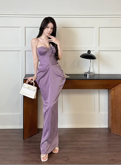 New Elegant Black Lace Spaghetti Strap Dress Sexy Evening Dress TP2879