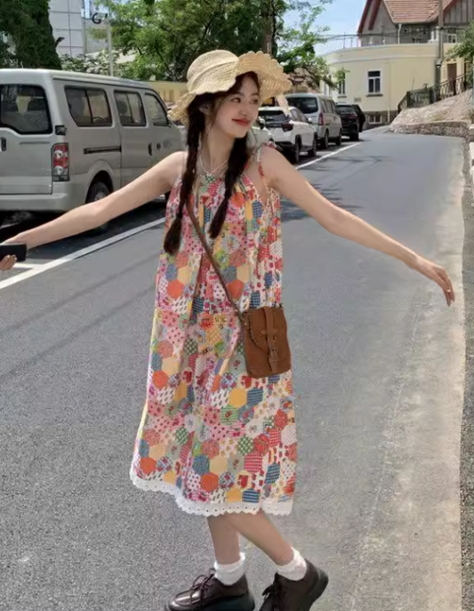 New Stylish Design Beach Holiday Casual Floral Dress TP3015