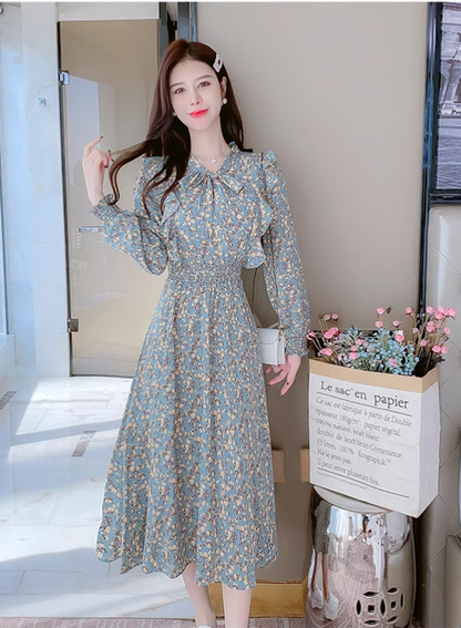New Fashion Simple Floaral Design Women Long Dress TP3049
