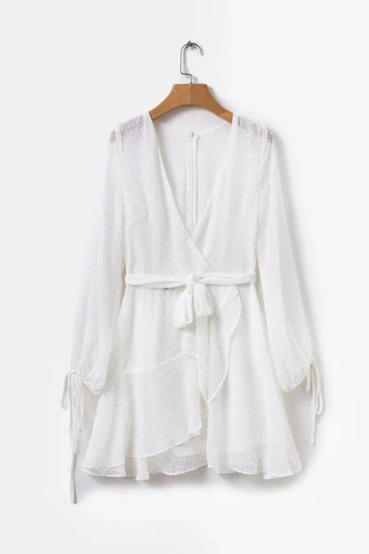 Vintage White V-neck Short A-Line Party Dress Cocktail Dress Homecoming Dress TP4451