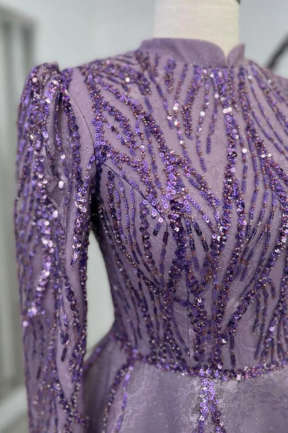 Embroidered Wedding Dress Muslim Evening Gown Prom Dress
