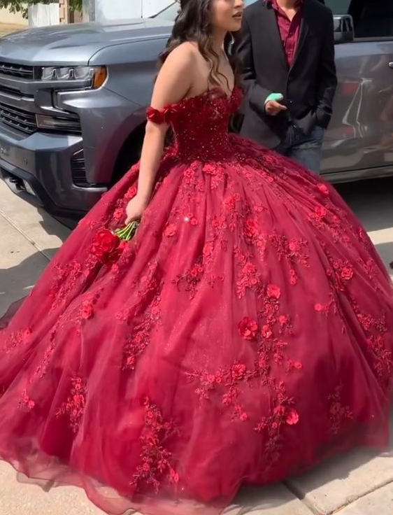 New Quinceanera Dress Off The Shoulder Ball Gown Plus Size Sweet 15 Dress