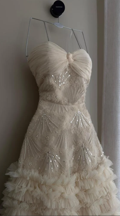 Elegant Sweetheart Neck Pink Sequin Tulle Lace Pleated Mermaid Long Party Dress Evening Gown