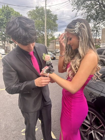 Elegant Sexy Sheath Prom Dress With Slit,Formal Gown cc1031