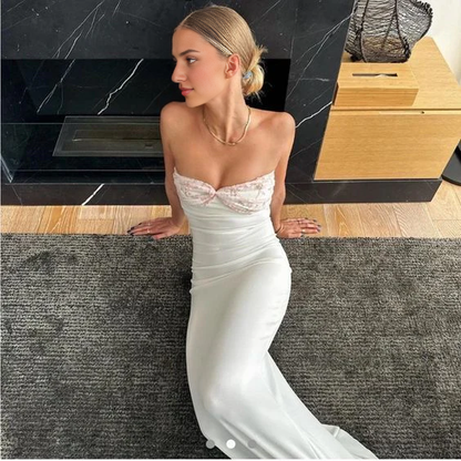 omberprom Elegant Formal Wear Dresses Strapless Sheath Long Prom Dress Gowns Evening Dresses Charming Party Dress