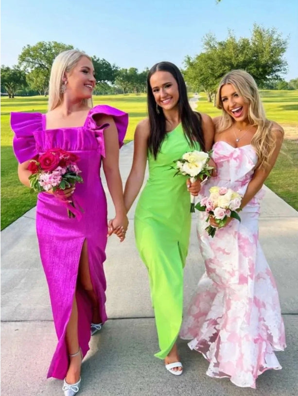 omberprom Elegant Dresses Evening Wear Strapless Pink Mermaid Floral Printed Prom Dress Sweet Party Dress Prom Dresses Stores