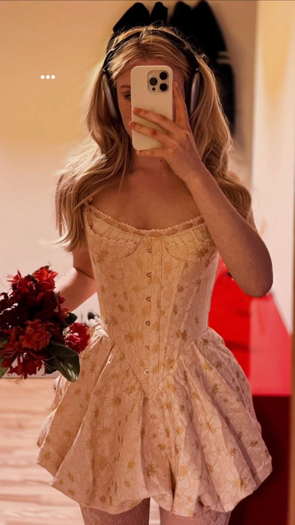 Classy Pink Spaghetti Straps Satin Print Floral Line Graduation Homecoming Dress 19th Birthday Dress Y9810