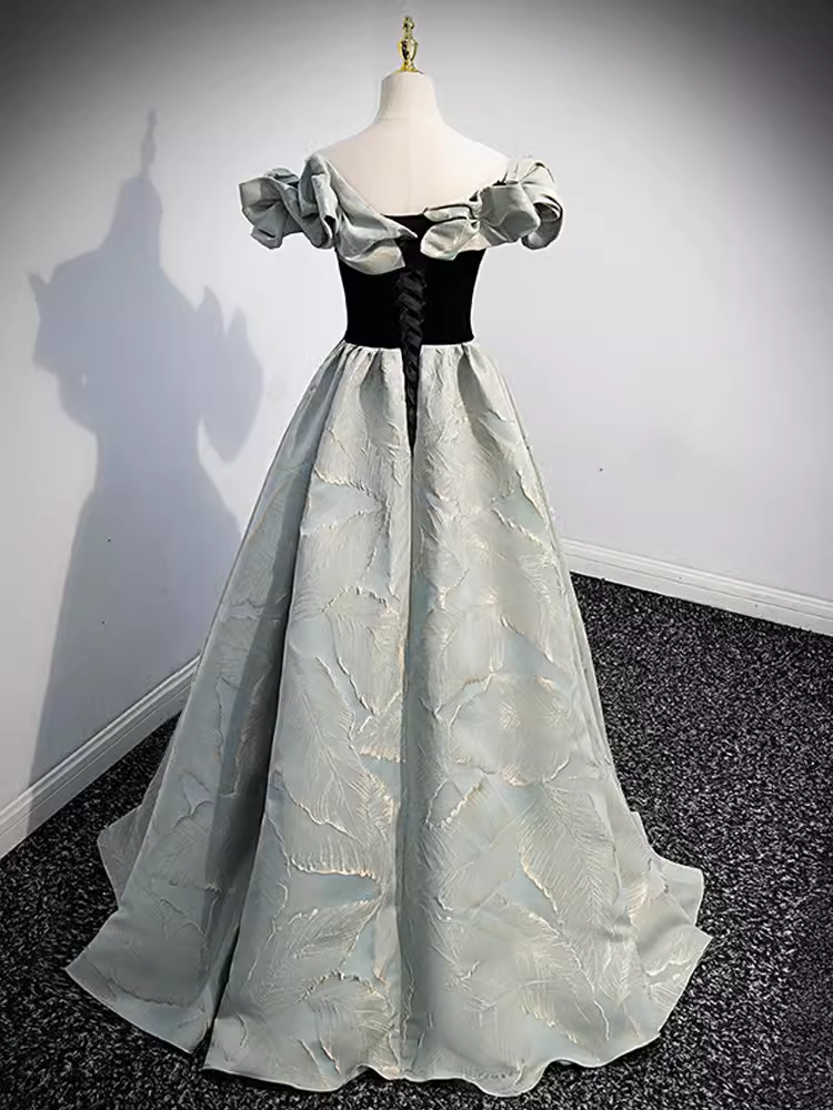 Pretty A line Off The Shoulder Satin Long Evening Party Dress Prom Dresses PD0051